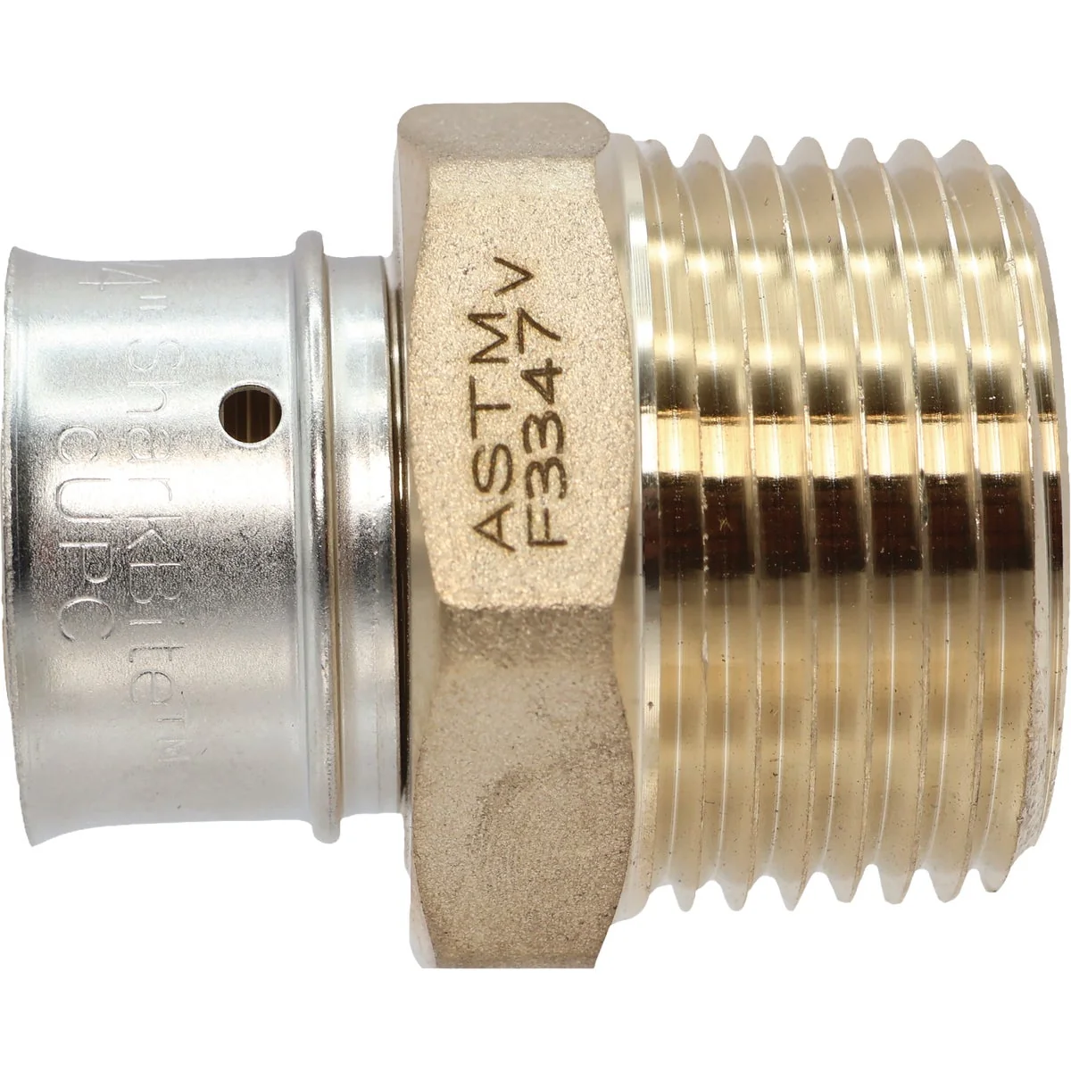 Smart SharkBite 3 4 In. x 1 In. MNPT PEX Press Brass Adapter Flexible