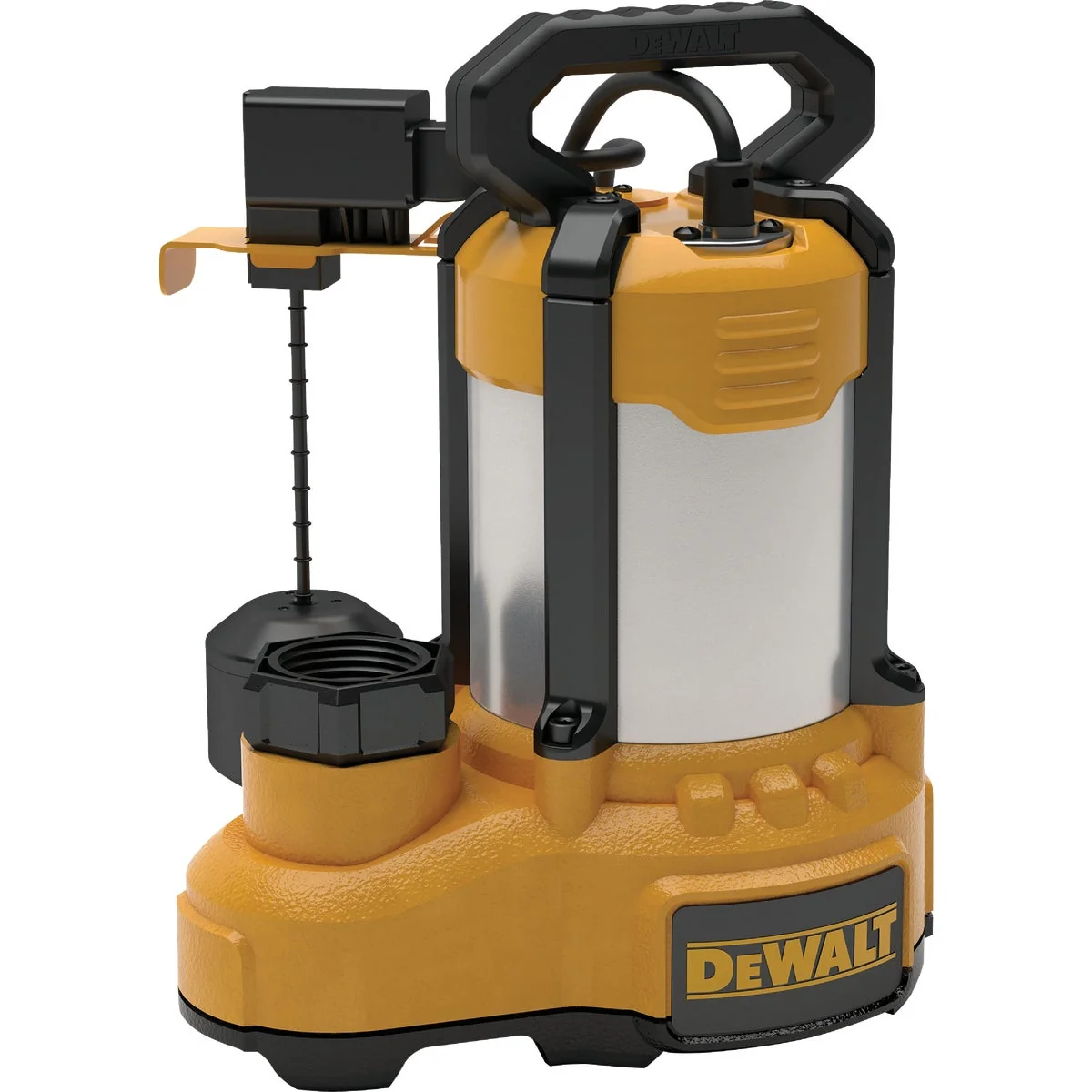 Excellent DEWALT 1 2 HP Stainless Steel Cast Iron Submersible Sump Pump with Piggy-Back Vertical Float Switch Optimized