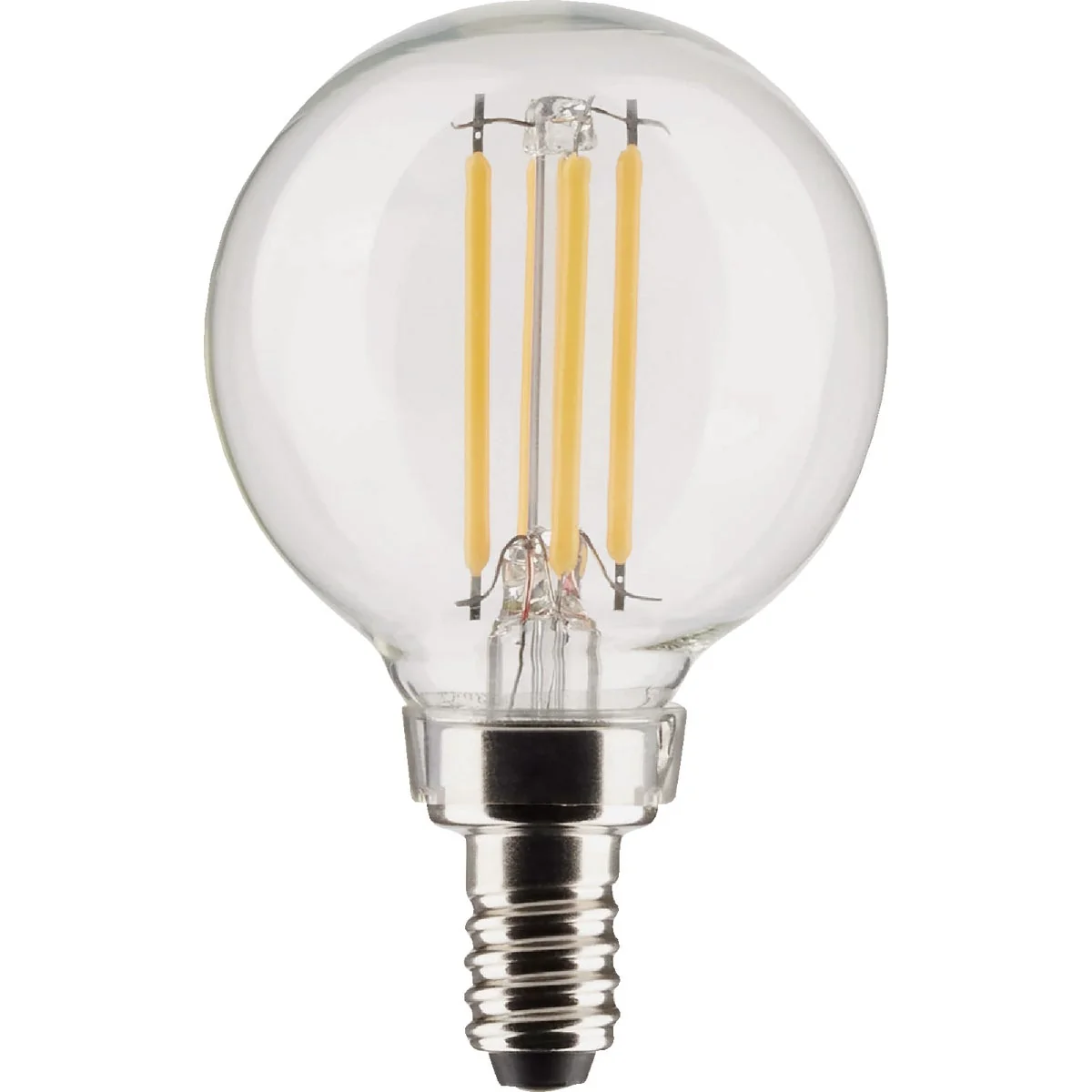 First-Class Satco 40W Equivalent Warm White G16.5 Candelabra LED Decorative Light Bulb 2-Pack Classic