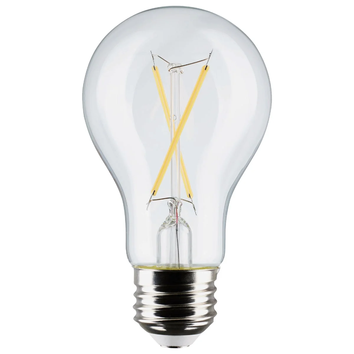 Consistent Satco 40W Equivalent Warm White A19 Medium Clear Dimmable LED Light Bulb 4-Pack Superior