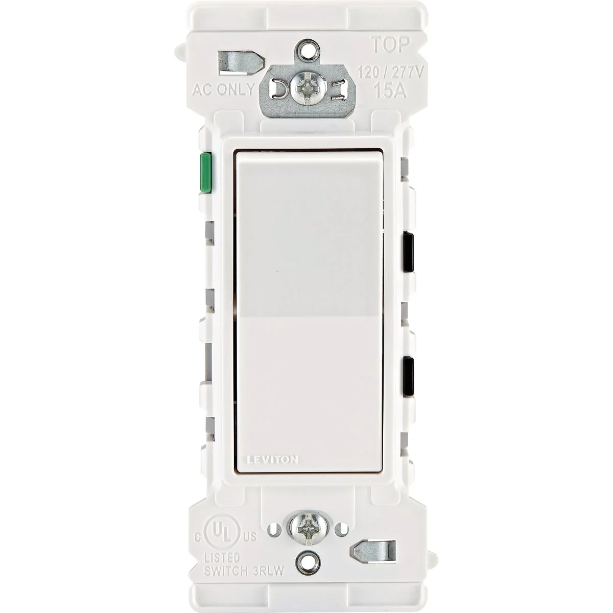 Official Leviton Decora Edge Residential Grade 15A Rocker Single Pole Switch White Top-Quality