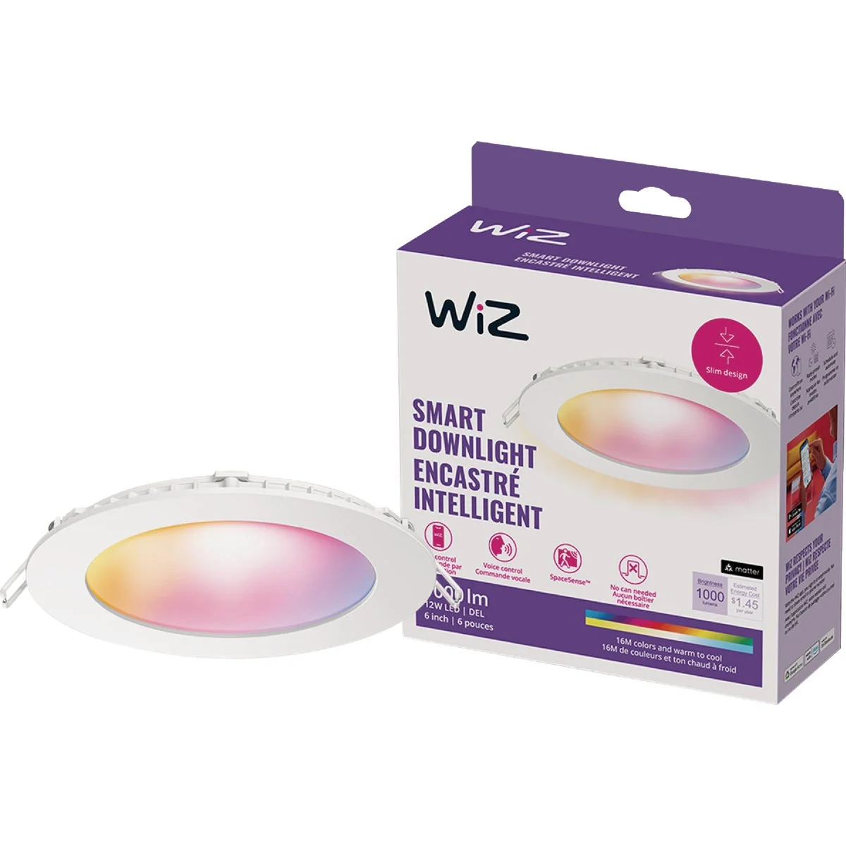 Recyclable Wiz 6 In. New Construction Remodel LED Color Canless Smart Downlight High-Quality