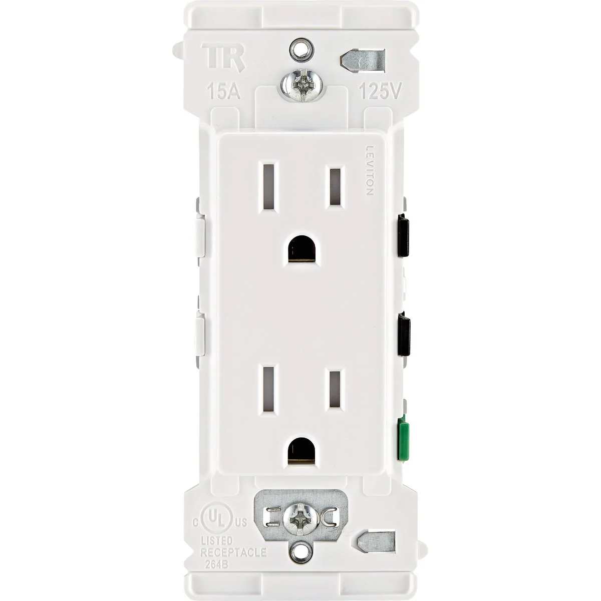 Traditional Leviton Decora Edge 15A White Residential Grade 5-15R Duplex Outlet High-Quality