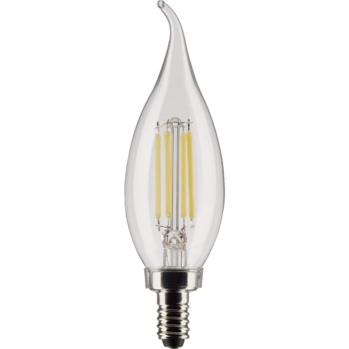 Top-Quality Satco 40W Equivalent Warm White Clear CA10 Candelabra LED Decorative Light Bulb 2-Pack Eco-Friendly