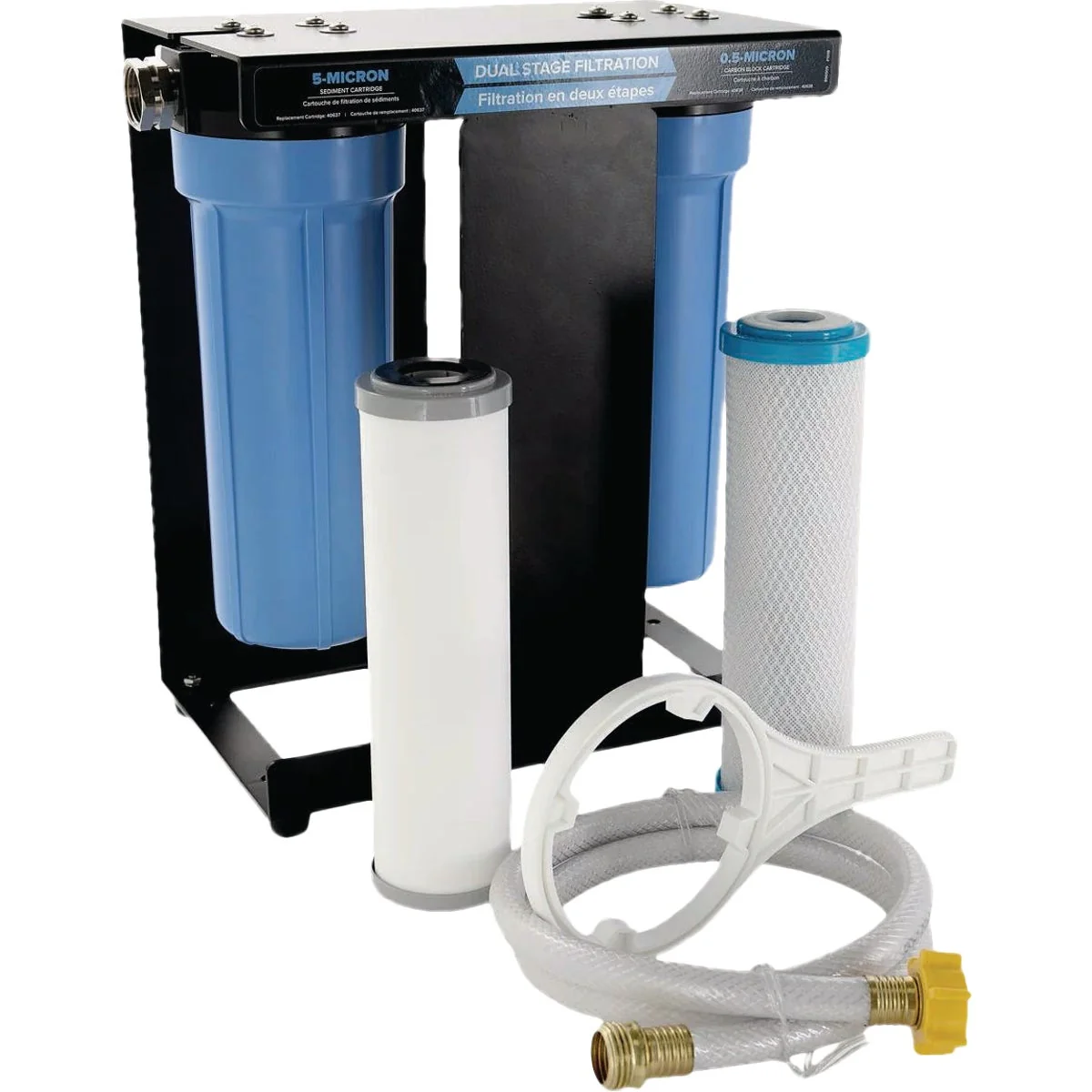 Long-Lasting Camco EVO X2 Dual Stage Premium RV Water Filter Kit Exclusive