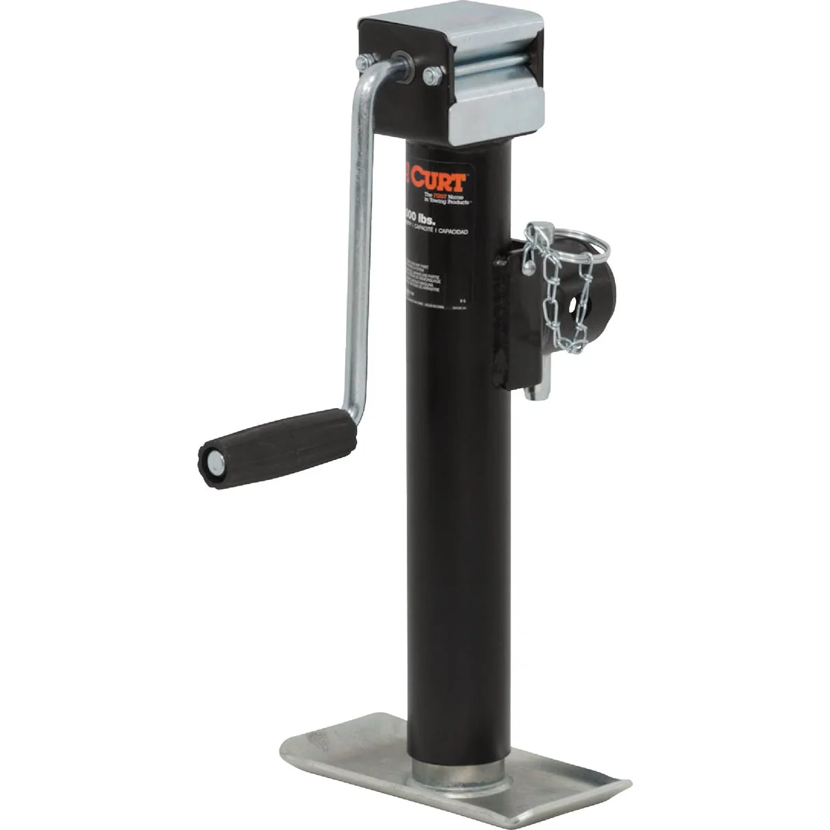 Practical CURT 3000 Lb. Pipe-Mount Swivel Jack with Side Handle 10 In. Travel Effective