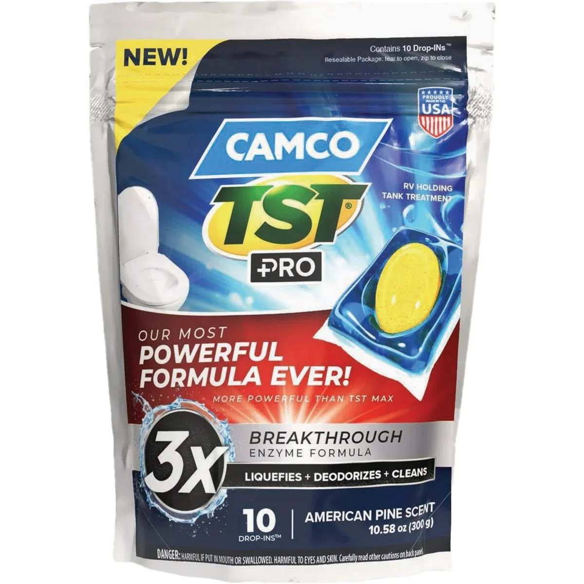 Soft Camco TST PRO RV Holding Tank Treatment Drop-Ins American Pine 10-Pack Safe