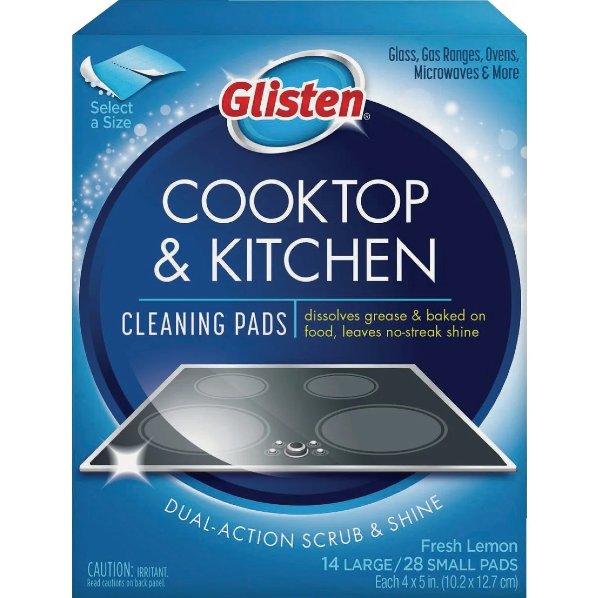 Authentic Glisten Cooktop Kitchen Cleaning Pads 14-Count Luxury
