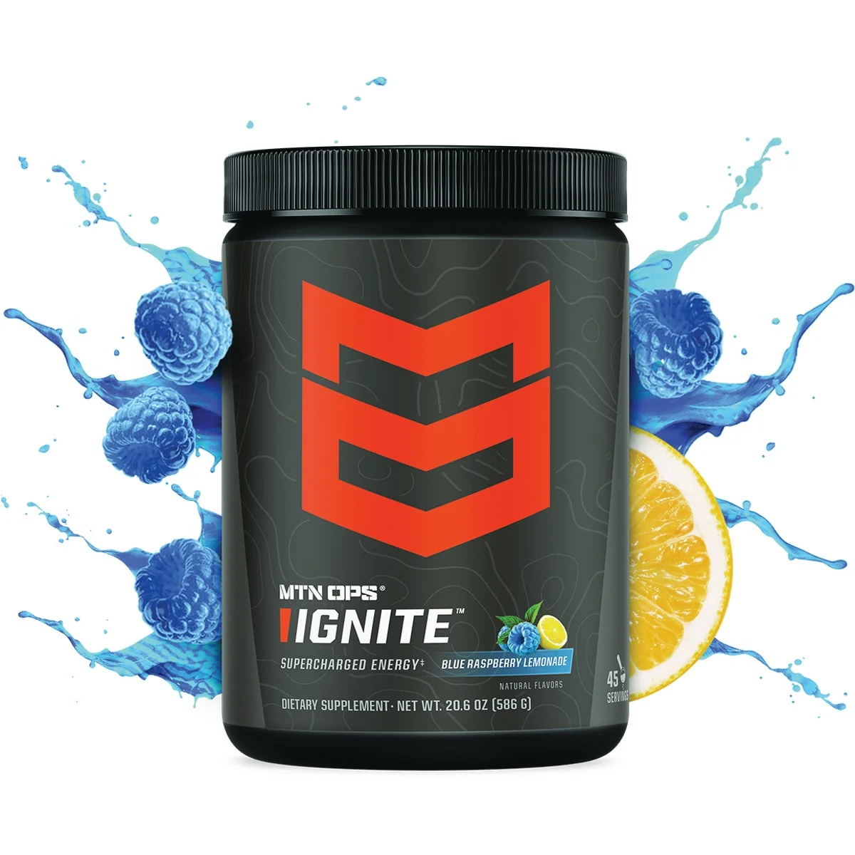Quality MTN OPS Ignite Blue Raspberry Scoop Energy Drink Mix Lightweight