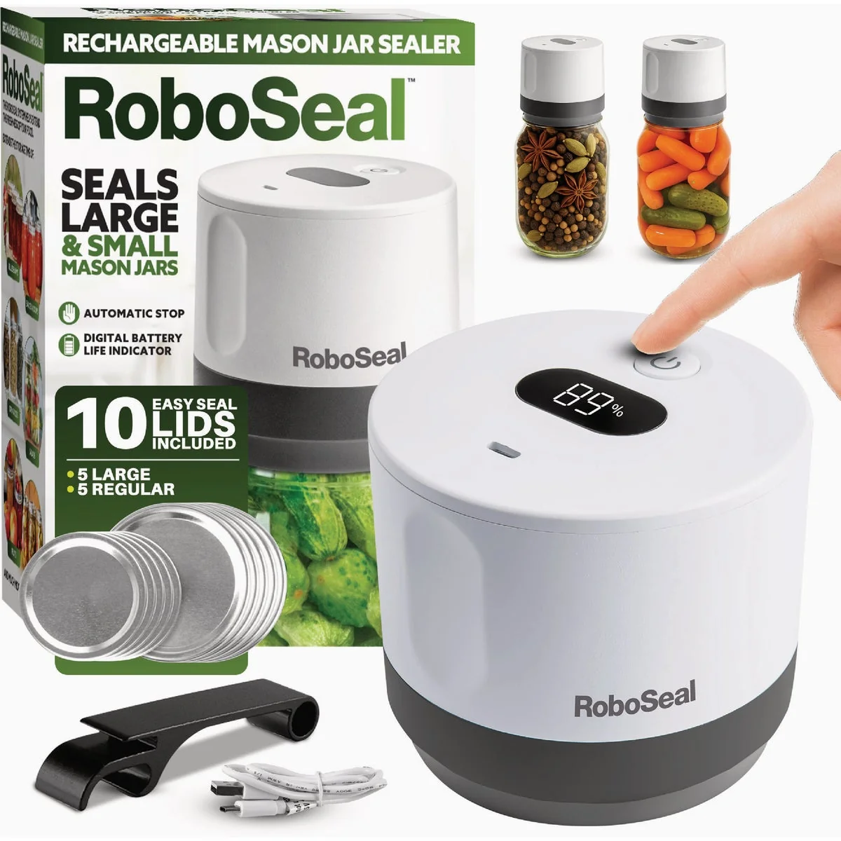 Professional RoboSeal Rechargeable Mason Jar Sealer Pure