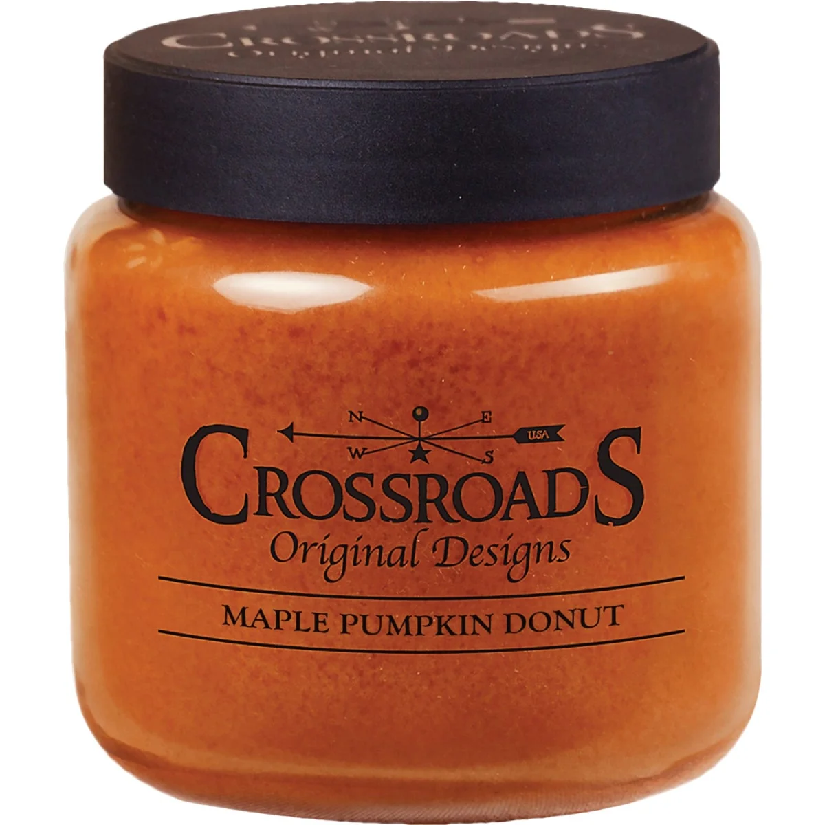 Fast Crossroads Designs 16 Oz. Jar Candle Maple Pumpkin Donut Reusable