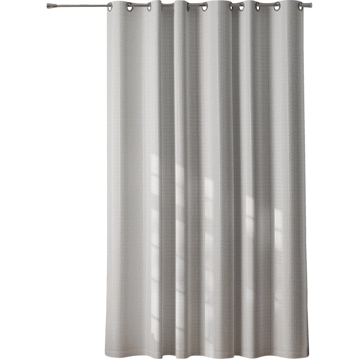 Classic Zenna Home 71 In. x 74 In. Stevenson White Hook- InstaCurtain Shower Curtain with Built-in Grommets High-Grade