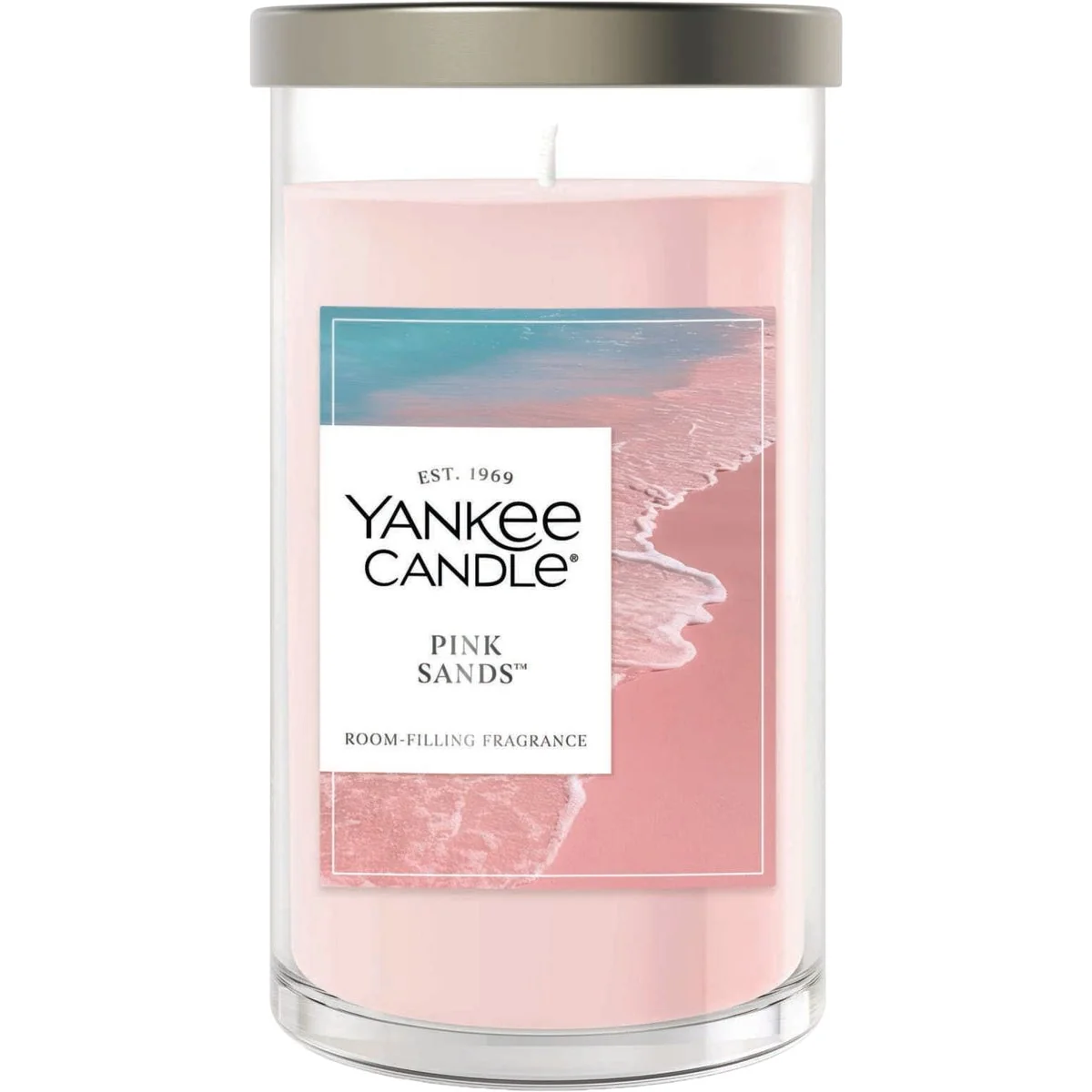 Exceptional Yankee Candle 14-1 4 Oz. Pink Sands Medium Pillar Candle Genuine