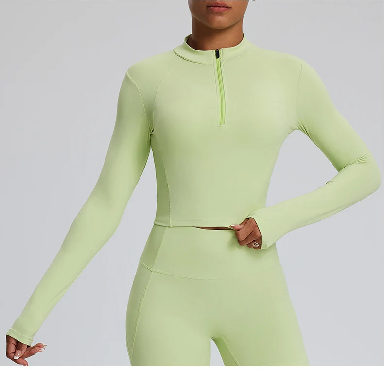 Soft Women's Seamless Yoga Set – Long Sleeve Jacket Sports Bra Pants Pilates Fitness Suit Lightweight