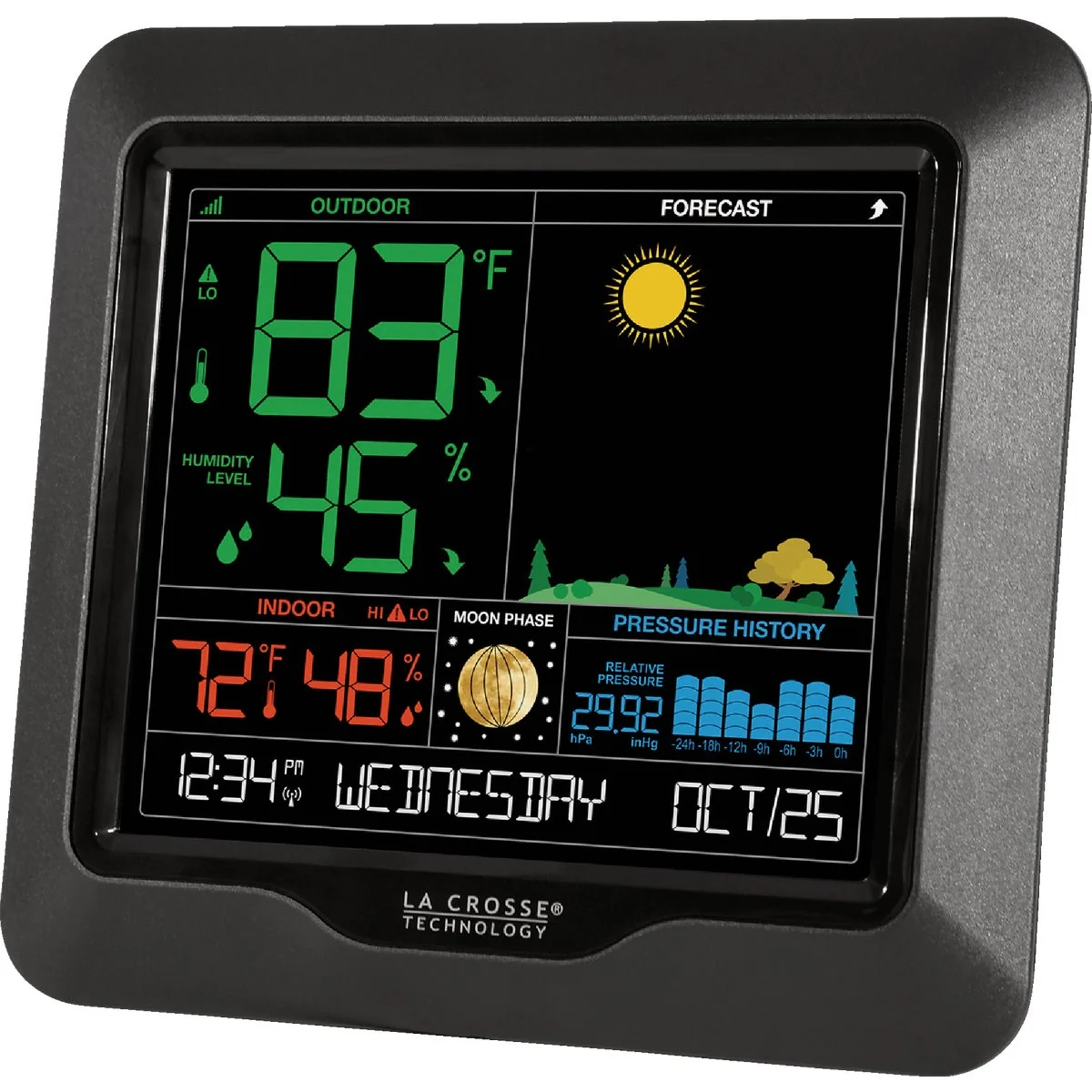 Modern La Crosse Technology Wireless Color Weather Station with Backlight Forecast Elegant