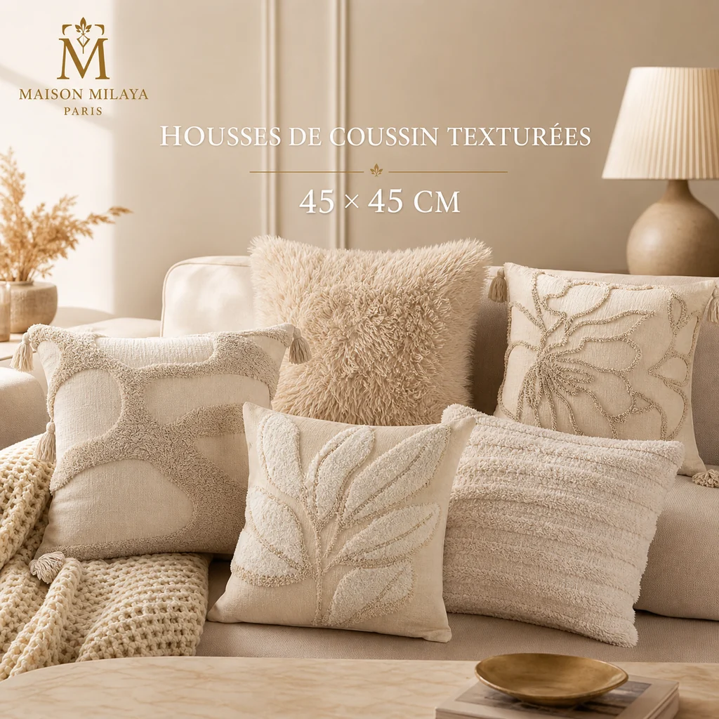 Quality Textured Cushion Covers 45 × 45 cm – Maison Milaya Trendy