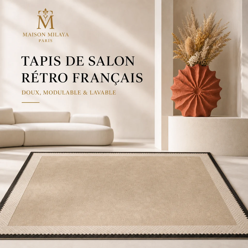 Unique Washable French Retro Living Room Rug – Maison Milaya Luxury