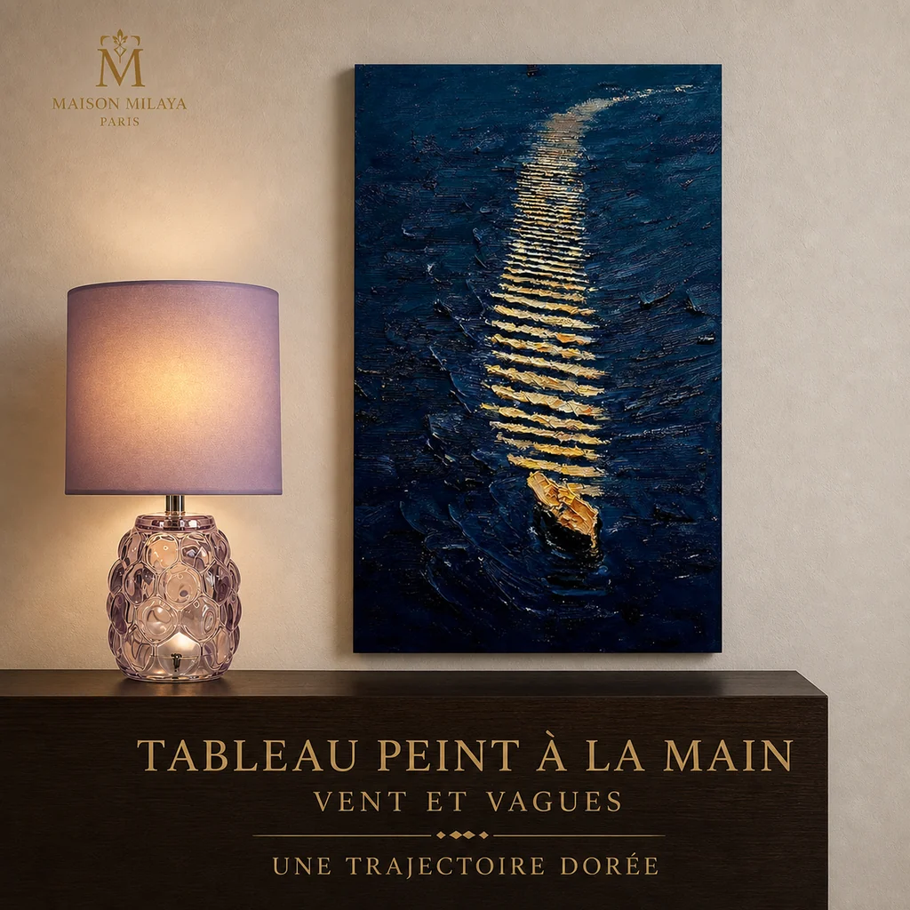 Organic Hand-Painted Artwork Wind and Waves – Maison Milaya Reliable