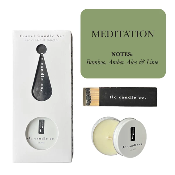 Versatile Travel Candle with Matches - Meditation Carefully Designed