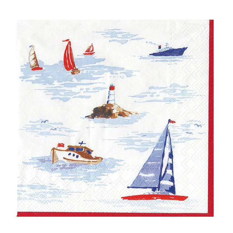 Natural Boats Lighthouse Cocktail Napkins 20 pack Sustainable