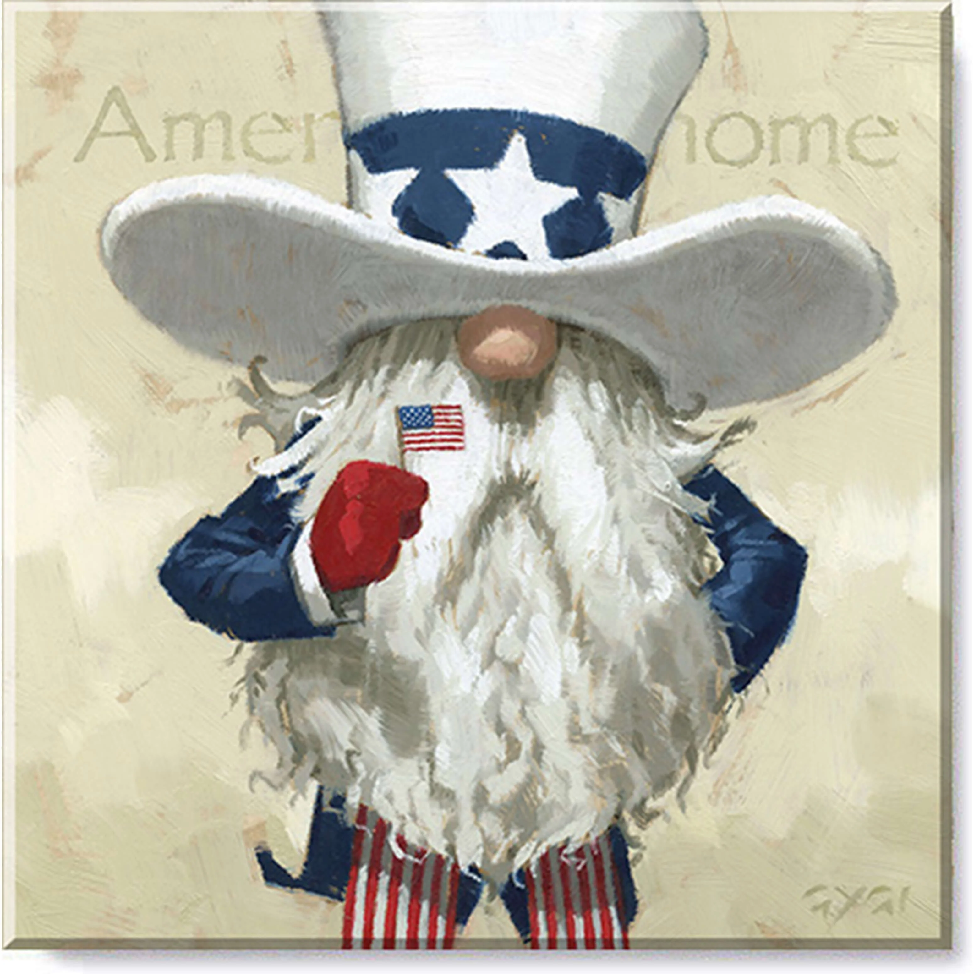 Top-Quality Uncle Sam Gnome Giclee Wall Art Prestigious