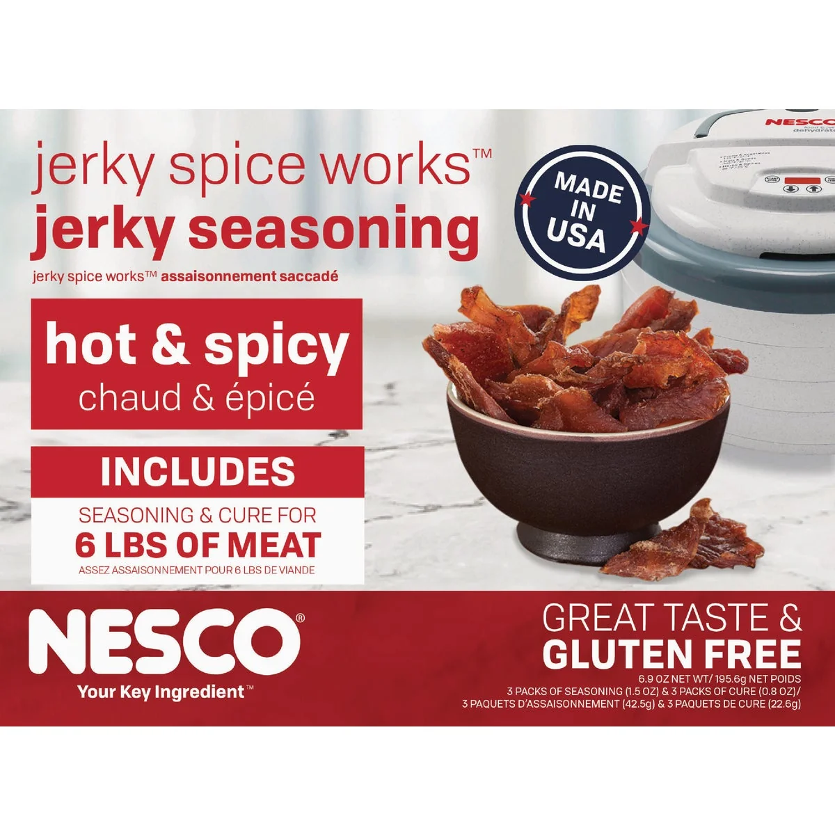 Elegant Nesco Hot Spicy Jerky Seasoning 6 Lb. Yield Professional