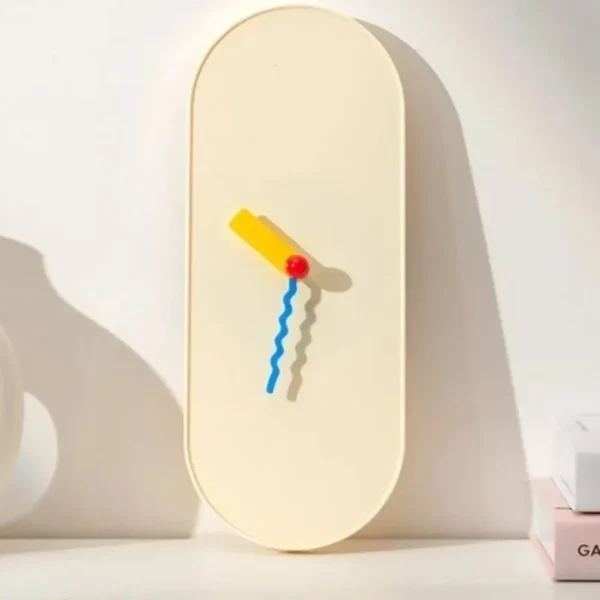 Carefully Designed Nordic Dopamine Minimalist Oval Wall Clock Silent Battery-Powered Home Decor Versatile