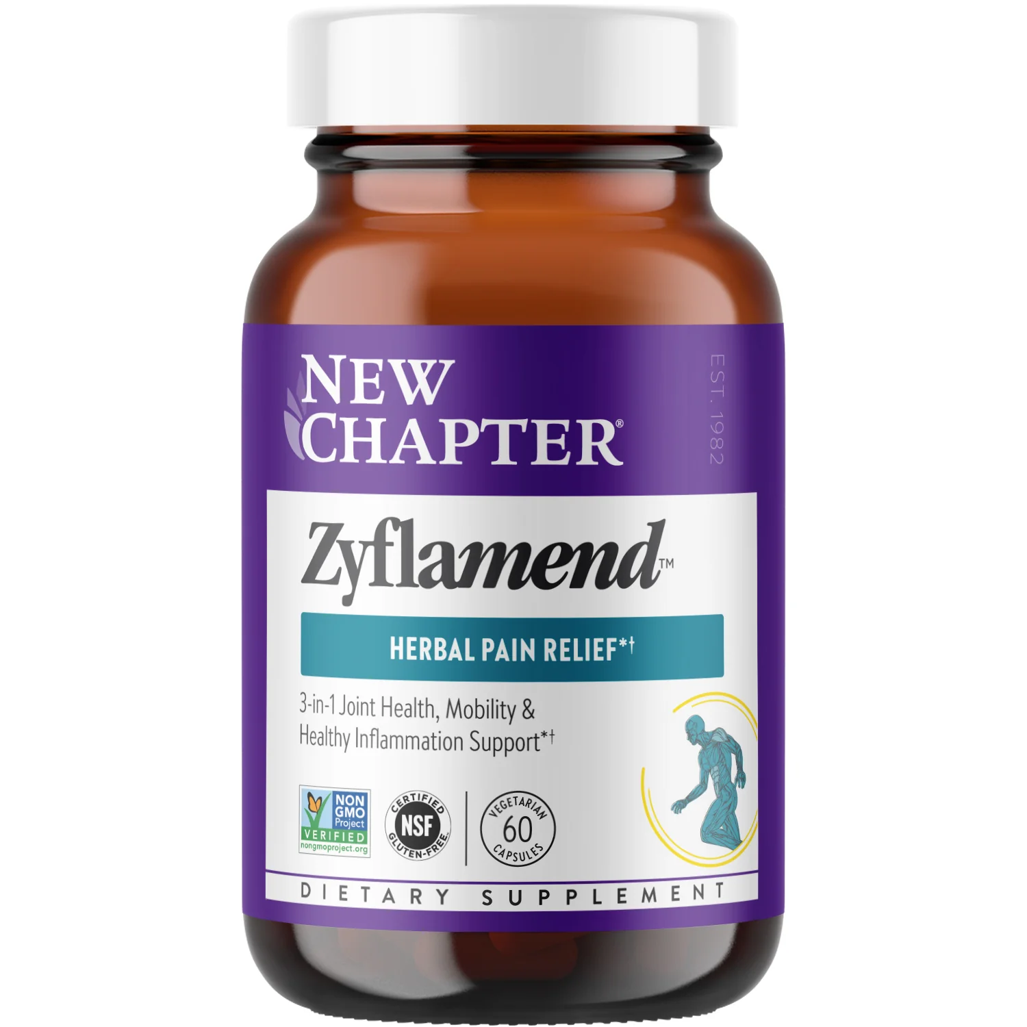Breathable New Chapter Zyflamend™ Herbal Pain Relief Healthy Inflammation Joint Support Advanced