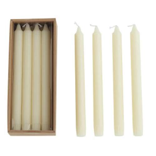 Smooth 10 H Unscented Taper Candles In Box Set of 12 Approximate Burn Time 10 Hours Trendy