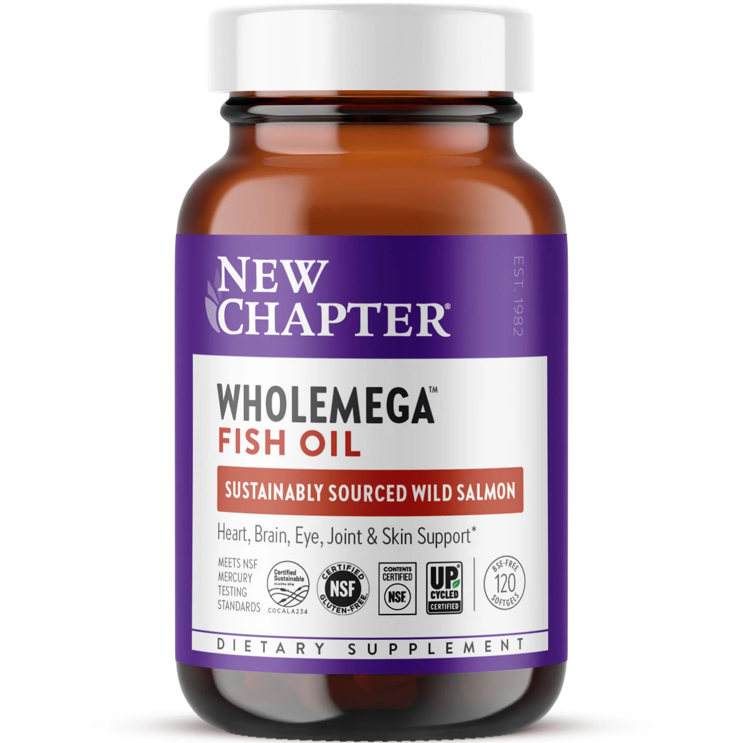 Durable New Chapter Wholemega™ Fish Oil Sustainably Caught Wild Alaskan Salmon Oil with Omega-3 Casual