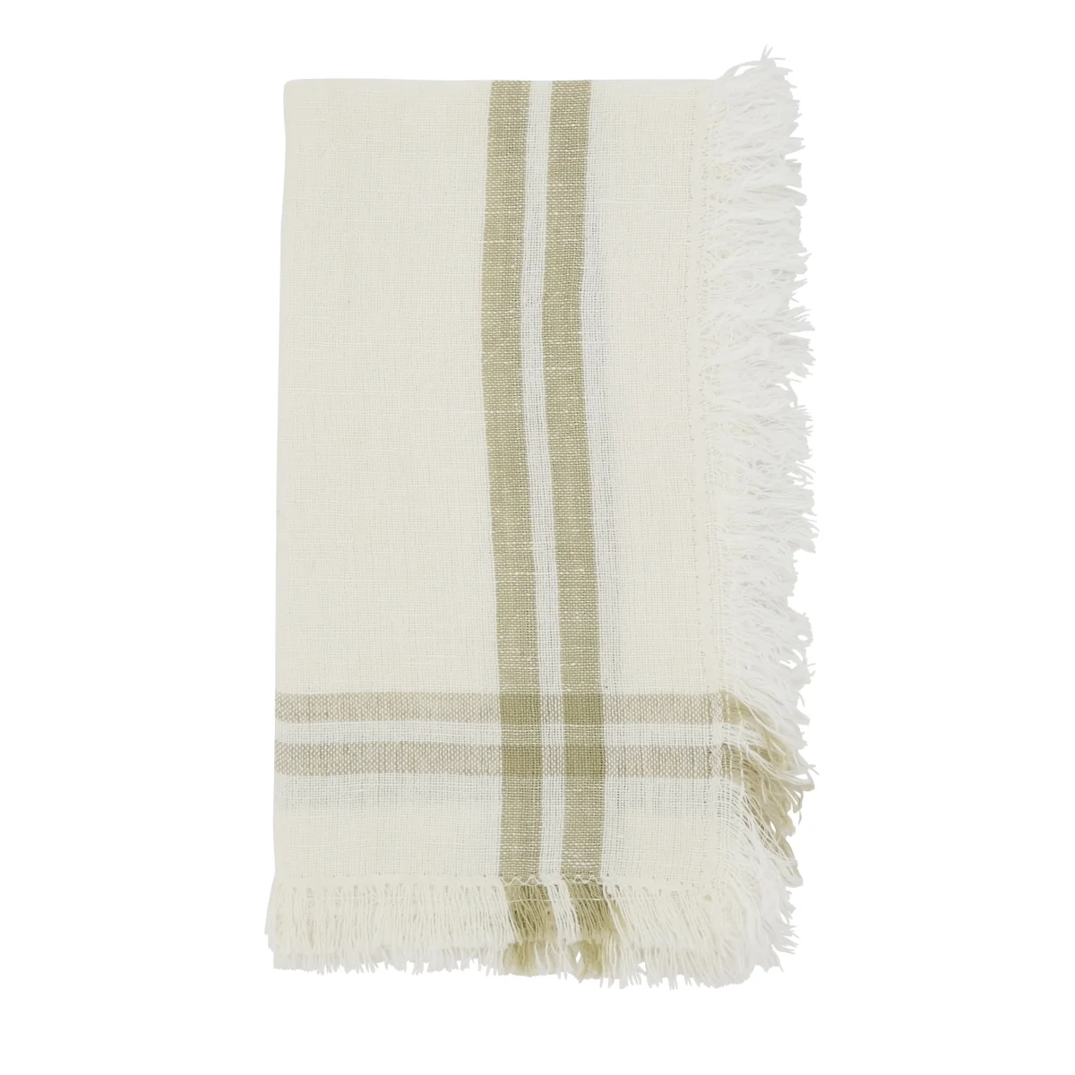 Sustainable Fringed Stripe Napkin Natural - Set Of 4 Elite