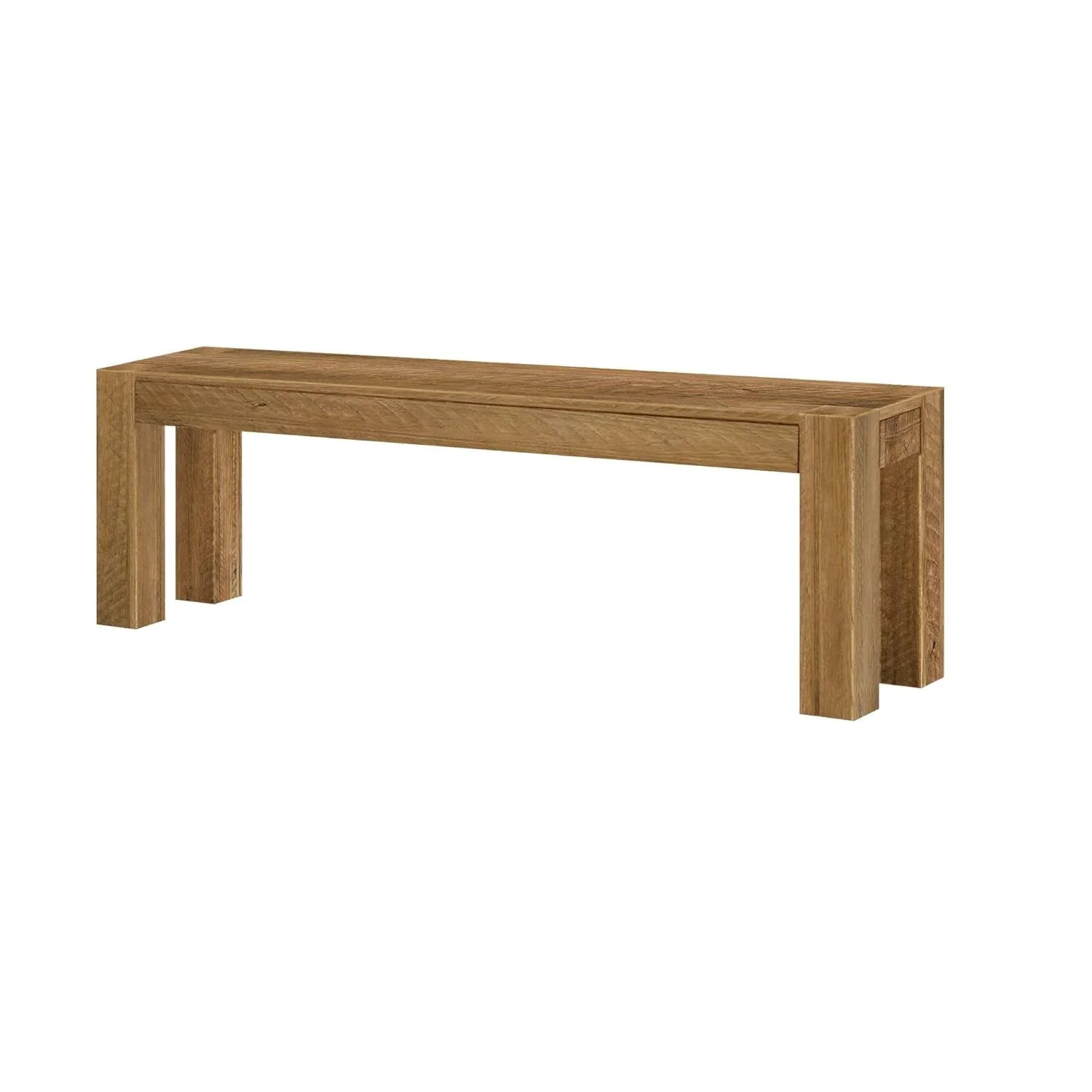 Pure 58 Inch Farmhouse Dining Bench Rustic Honey Solid Wood Secure