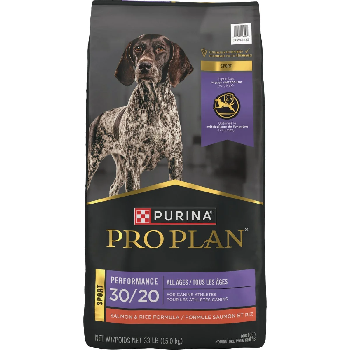 Effective Purina Pro Plan 33 Lb. Salmon Rice Formula Sport Performance 30 20 Dry Dog Food Long-Lasting
