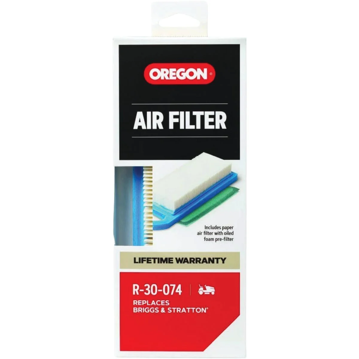 Eco-Friendly Oregon 8 to 17.5 HP Paper Foam Engine Air Filter for Riding Mowers Artisan