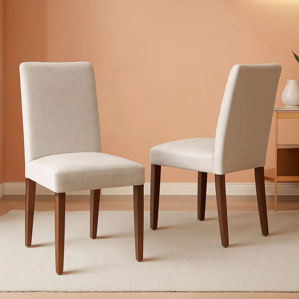 Fashionable Abbott Classic Parson Dining Chairs Doeskin Linen Fabric Set Of 2 High-Quality