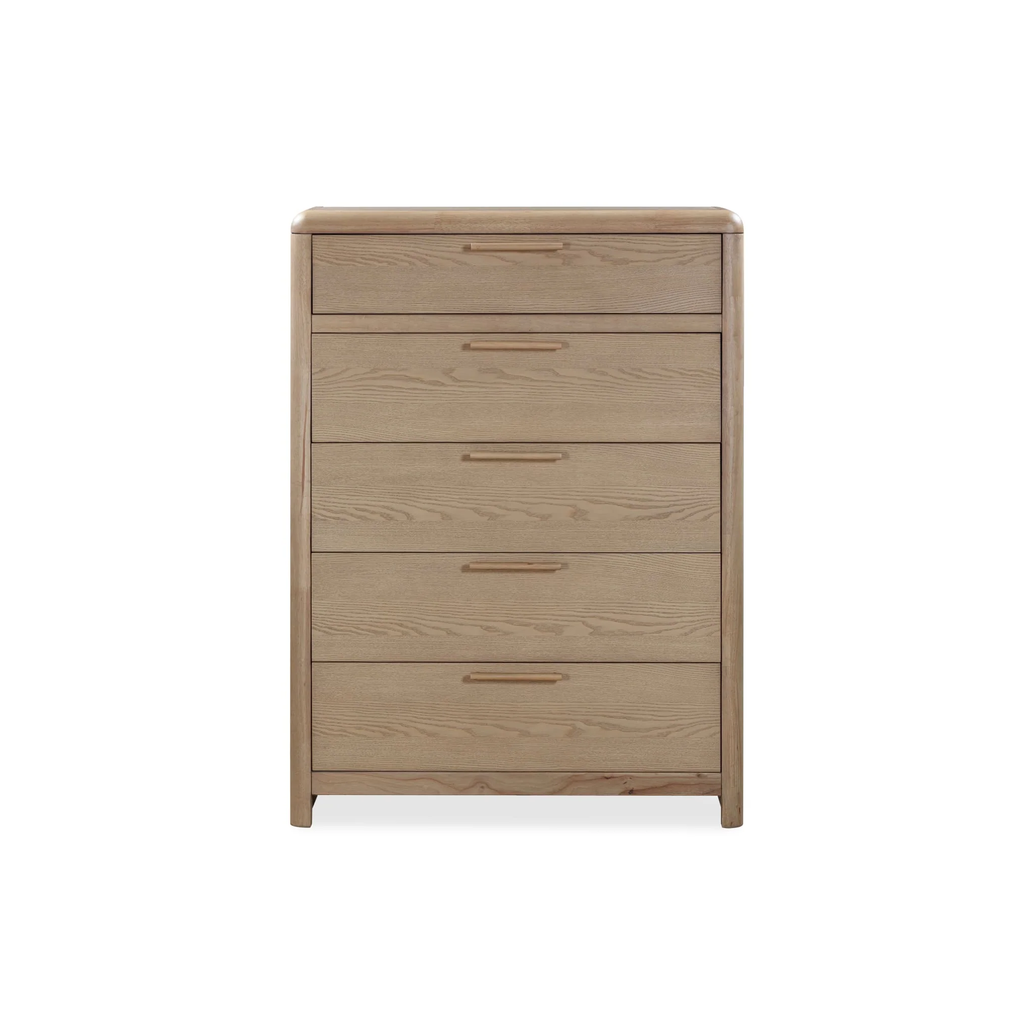 Exclusive Havn Five Drawer Ash Wood Chest in Ginger Exceptional