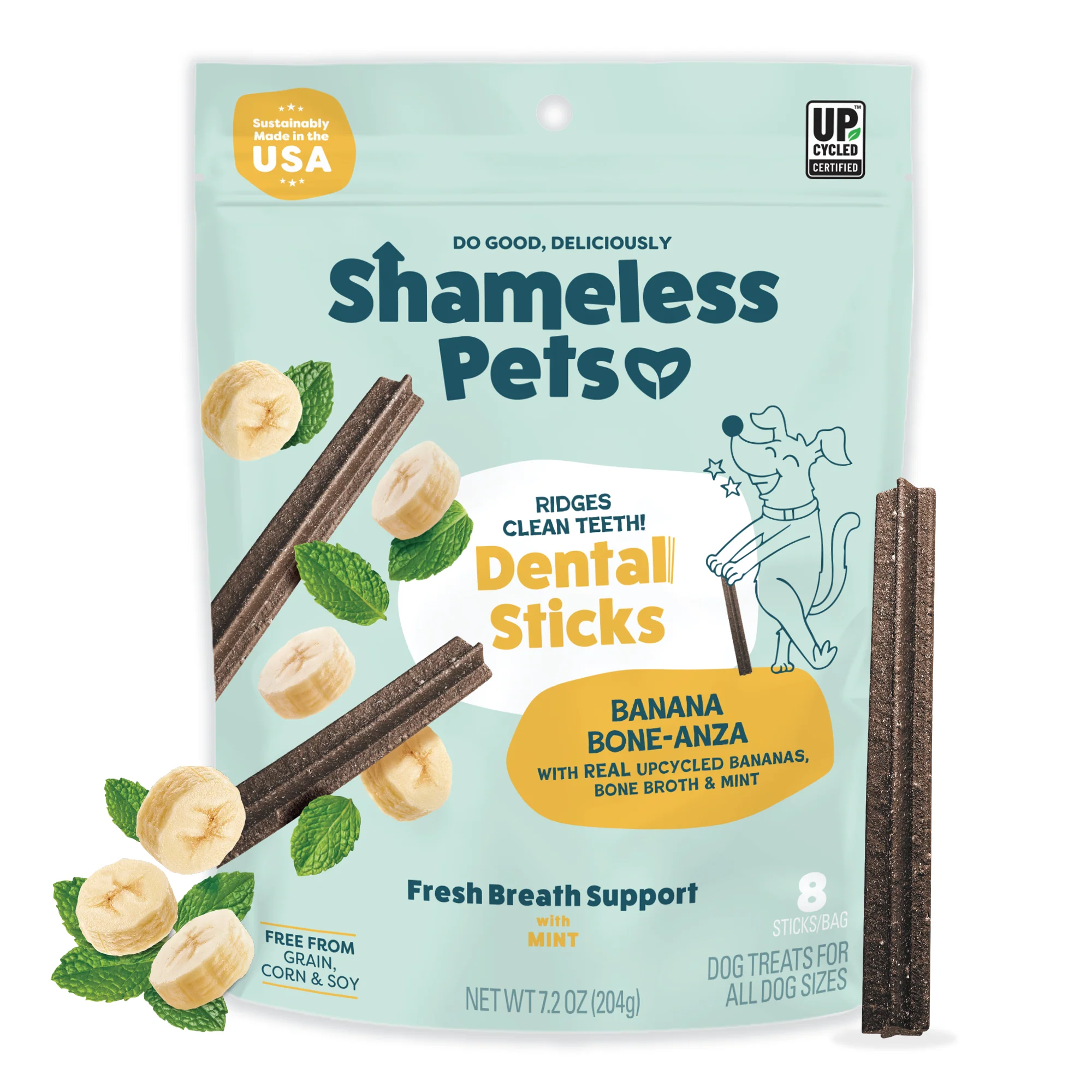 Reusable Shameless Pets Banana Bone-anza Dental Stick Innovative