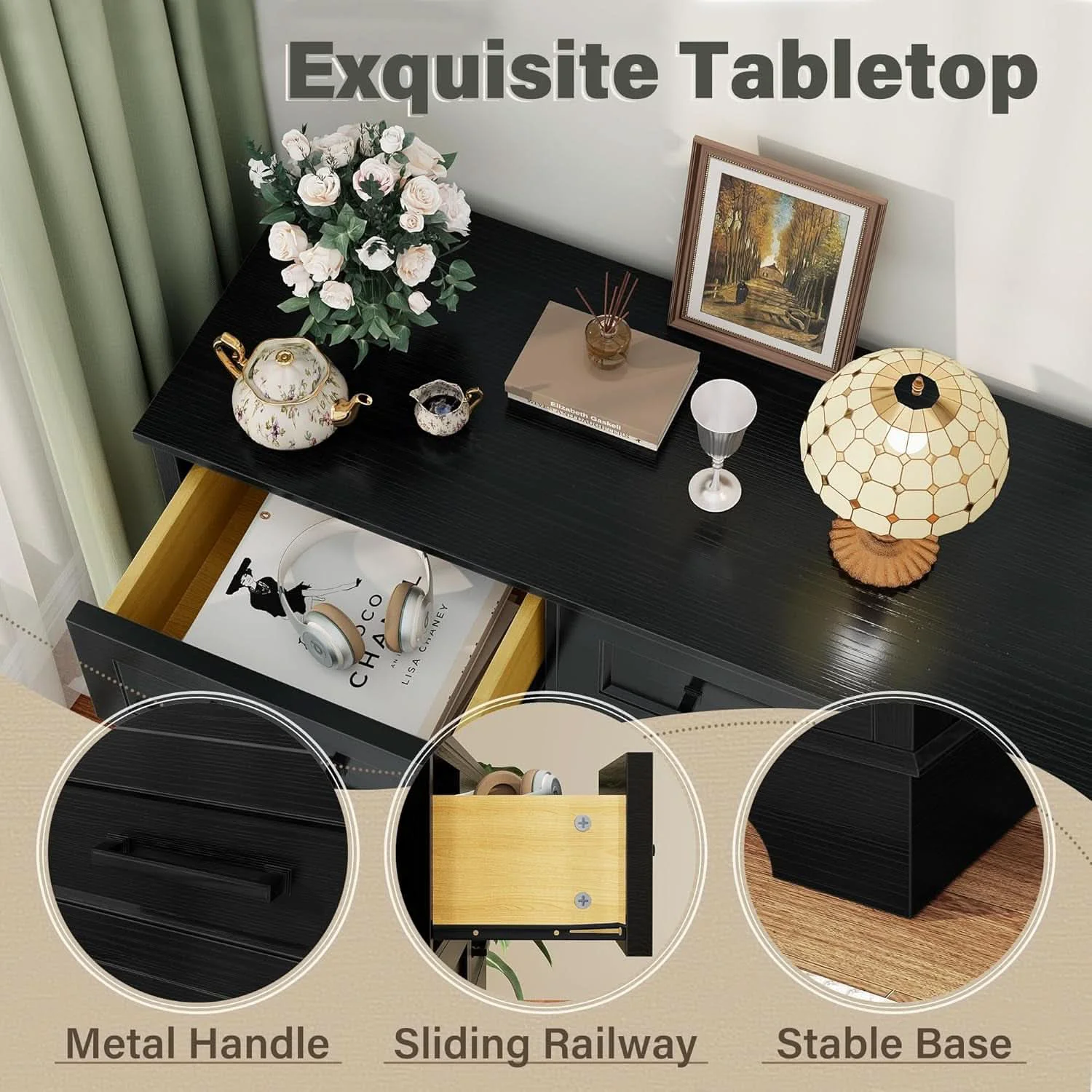 Safe Seven Drawer Dresser For Bedroom Black Finish Storage Responsible