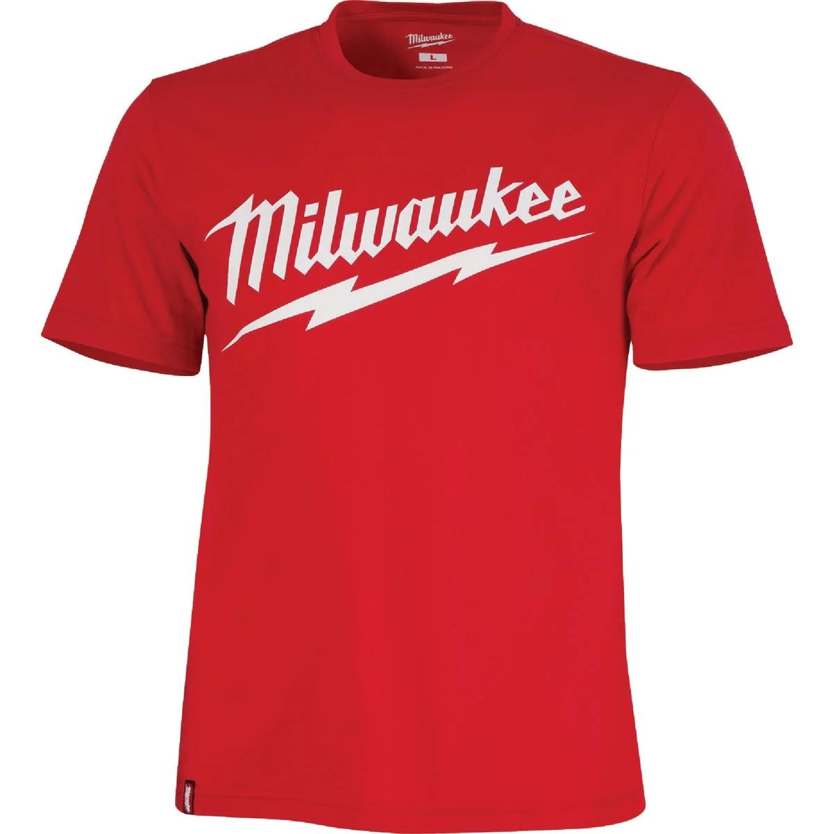 User-Friendly Milwaukee Medium Red Short Sleeve Men's Heavy-Duty T-Shirt Casual