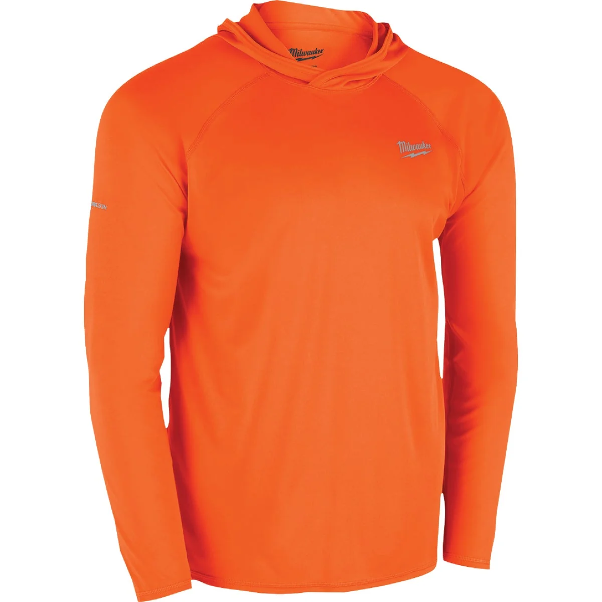 Detailed Milwaukee WORKSKIN Men's Large Orange Hooded Sun Shirt Fashionable