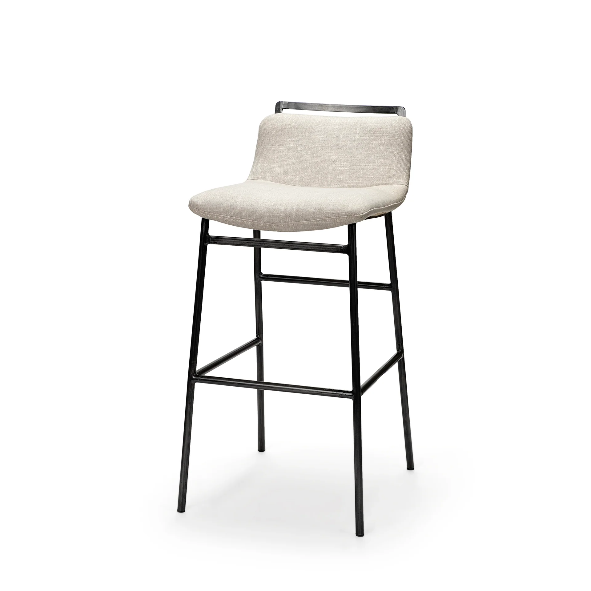 Stylish Kavalan 33.5 Total Height Beige Upholstered Seat Gray Metal Frame Counter Stool High-Performance