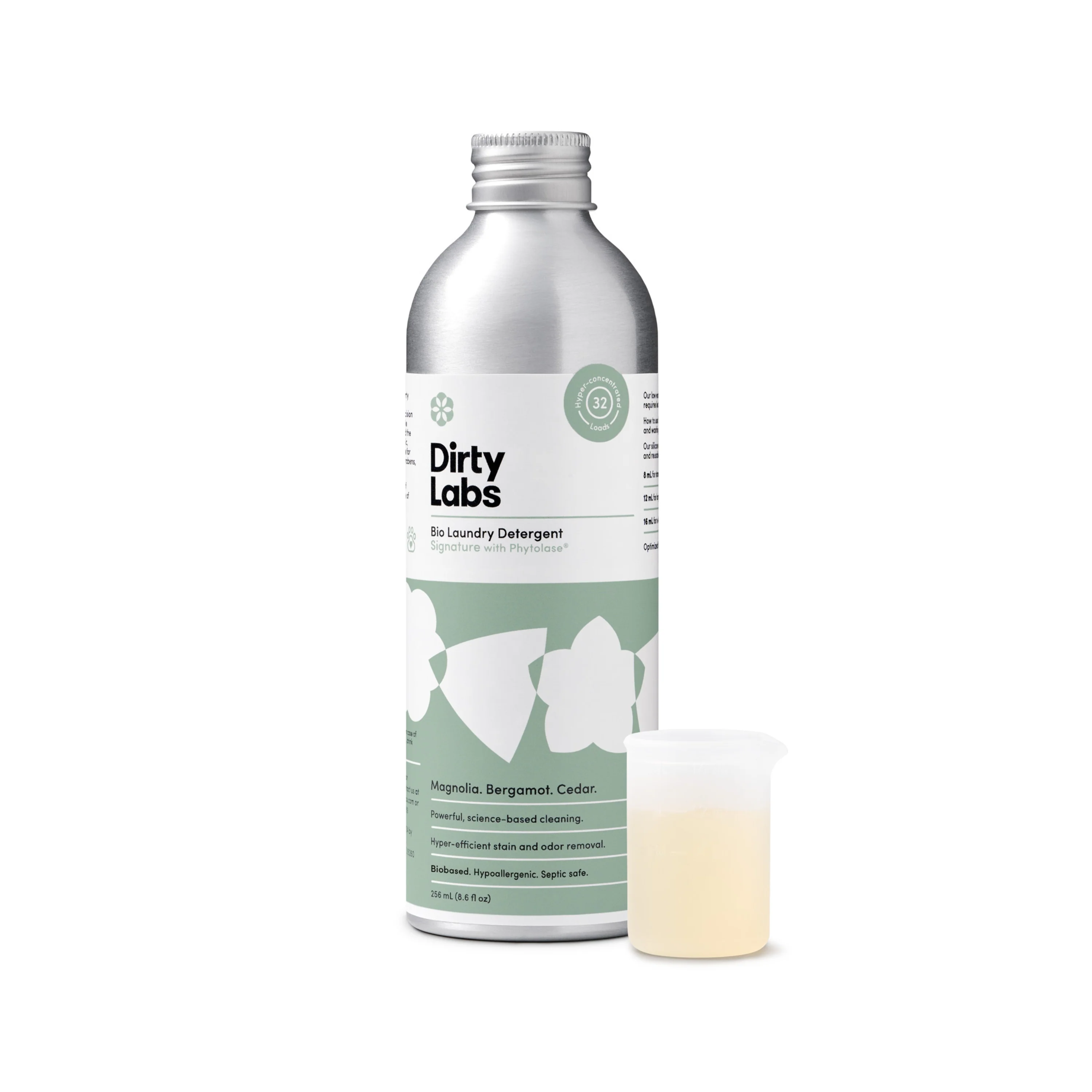 Authentic Dirty Labs Bio Laundry Detergent with Phytolase® - Magnolia Bergamot Cedar Premium Material