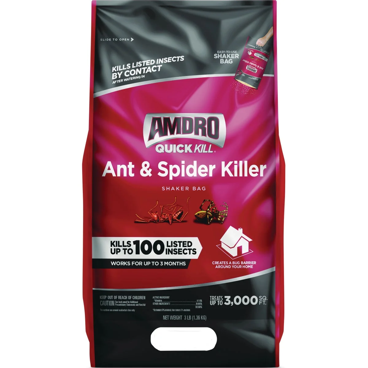Authentic Amdro Quick Kill 3 Lb. Ready to Use Granules Ant Spider Killer Detailed