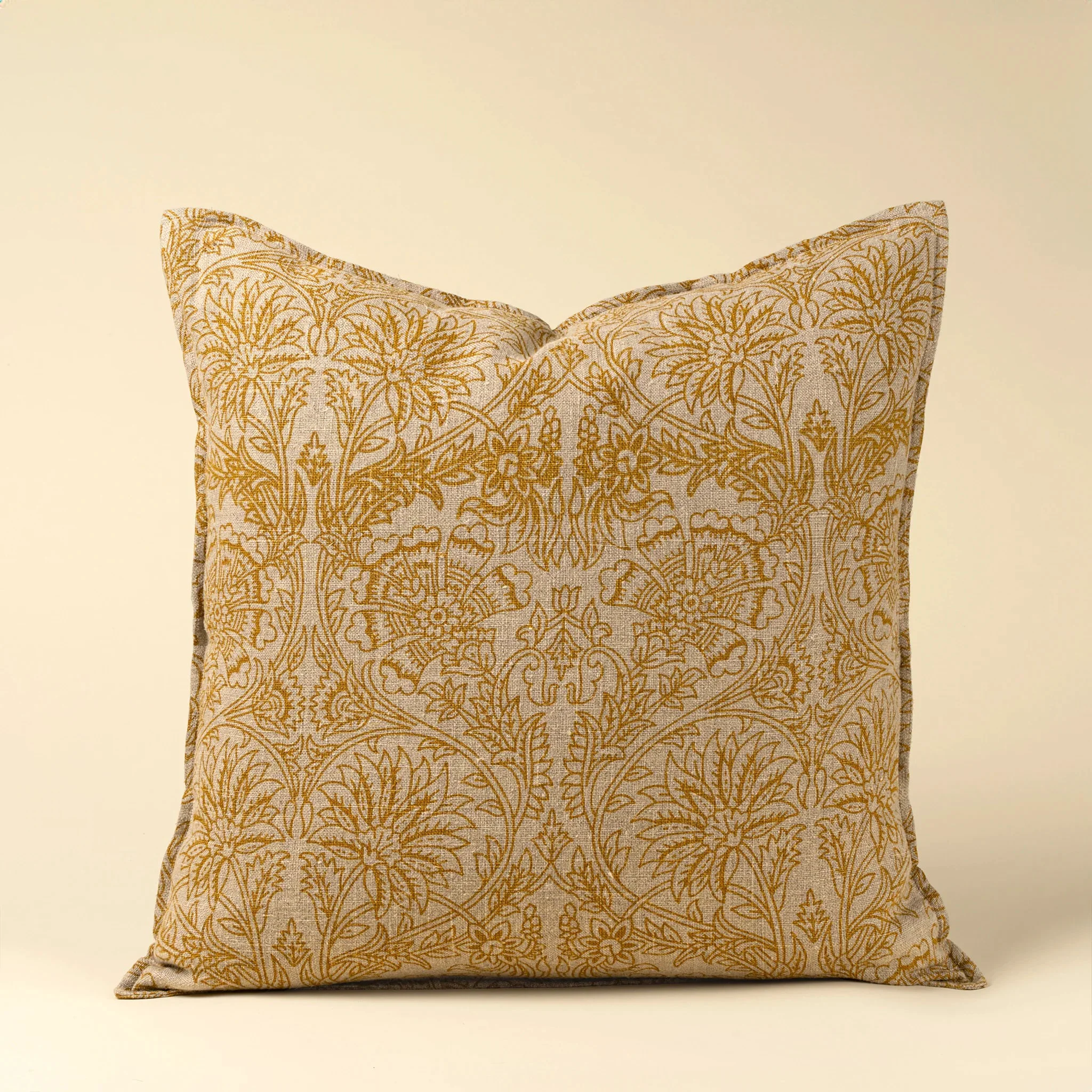 Fine Floria Linen Pillow - Sunflower Soft