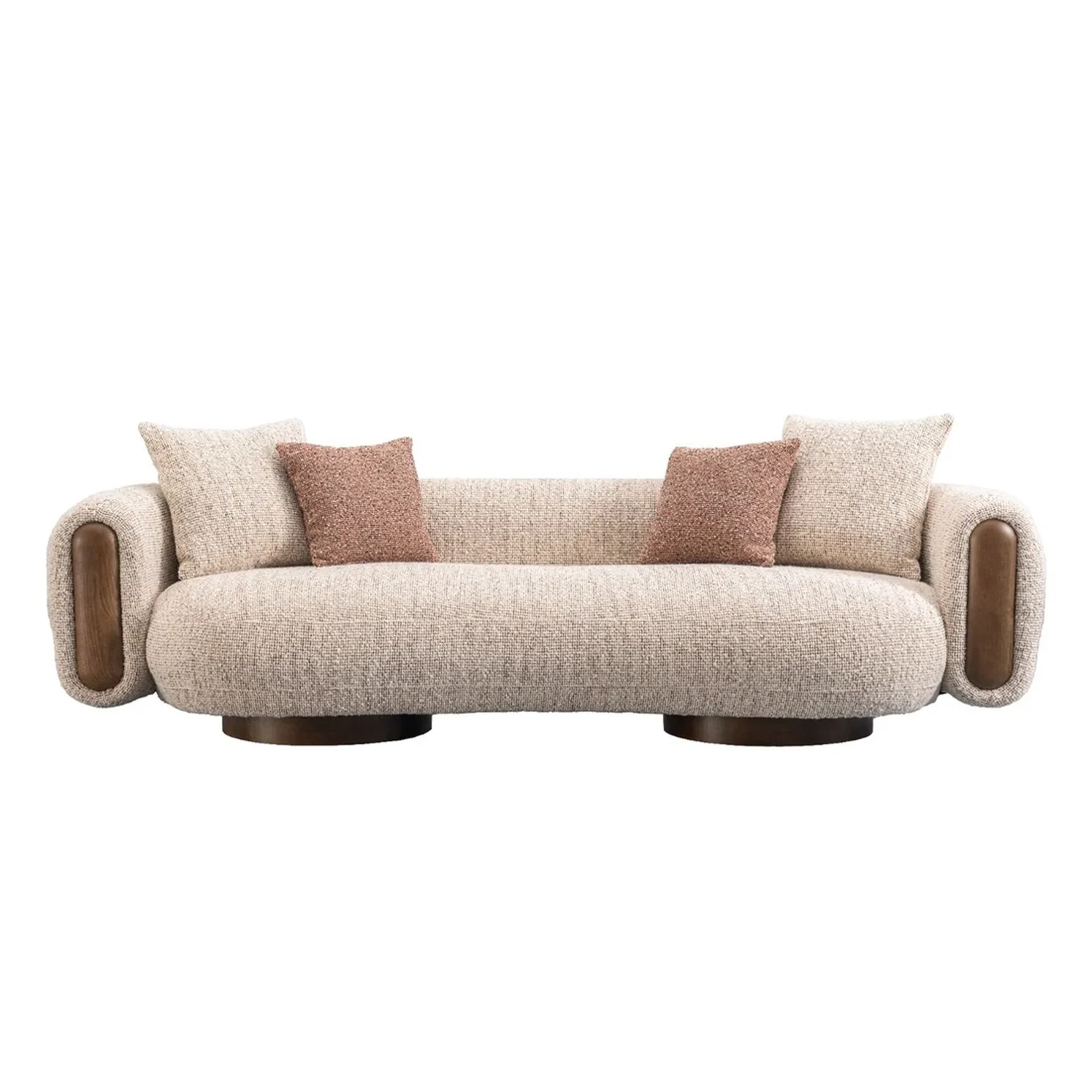 Fast Ovolo 4-Seater Large Curved Sofa Natural