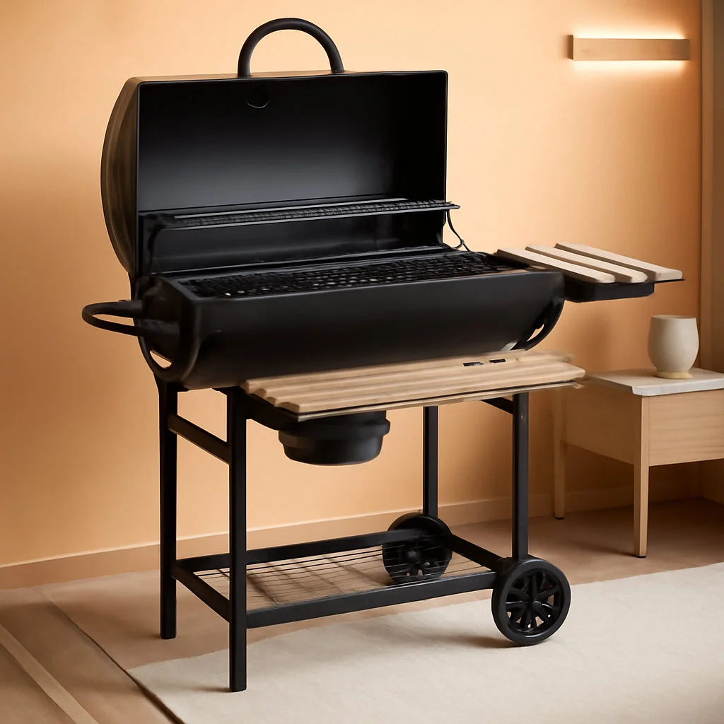 Breathable Barrel Charcoal Grill Thermometer With Adjustable Vents Reliable
