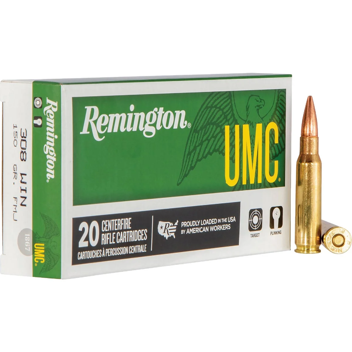 Exceptional Remington .308 Win 150 Grain FMJ Centerfire Ammunition Cartridges Outstanding