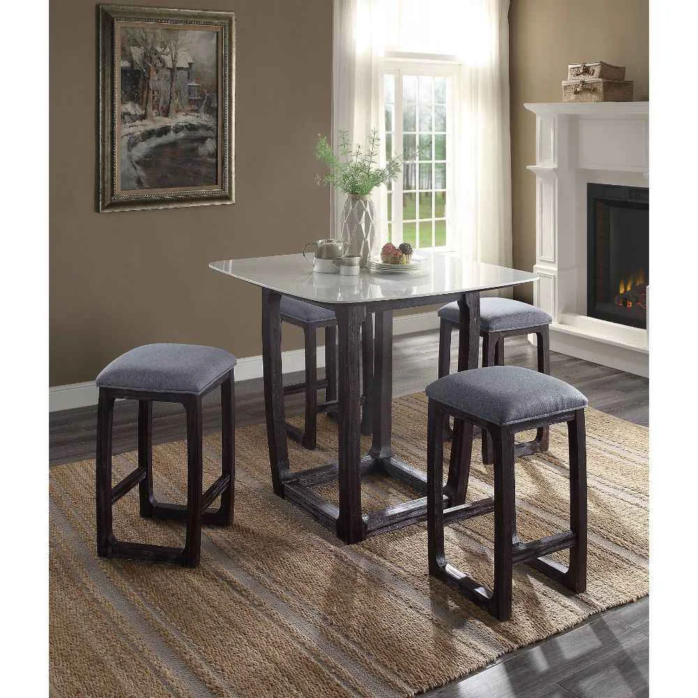 Innovative Razo - Counter Height Stool - Fabric Weathered Espresso Optimized