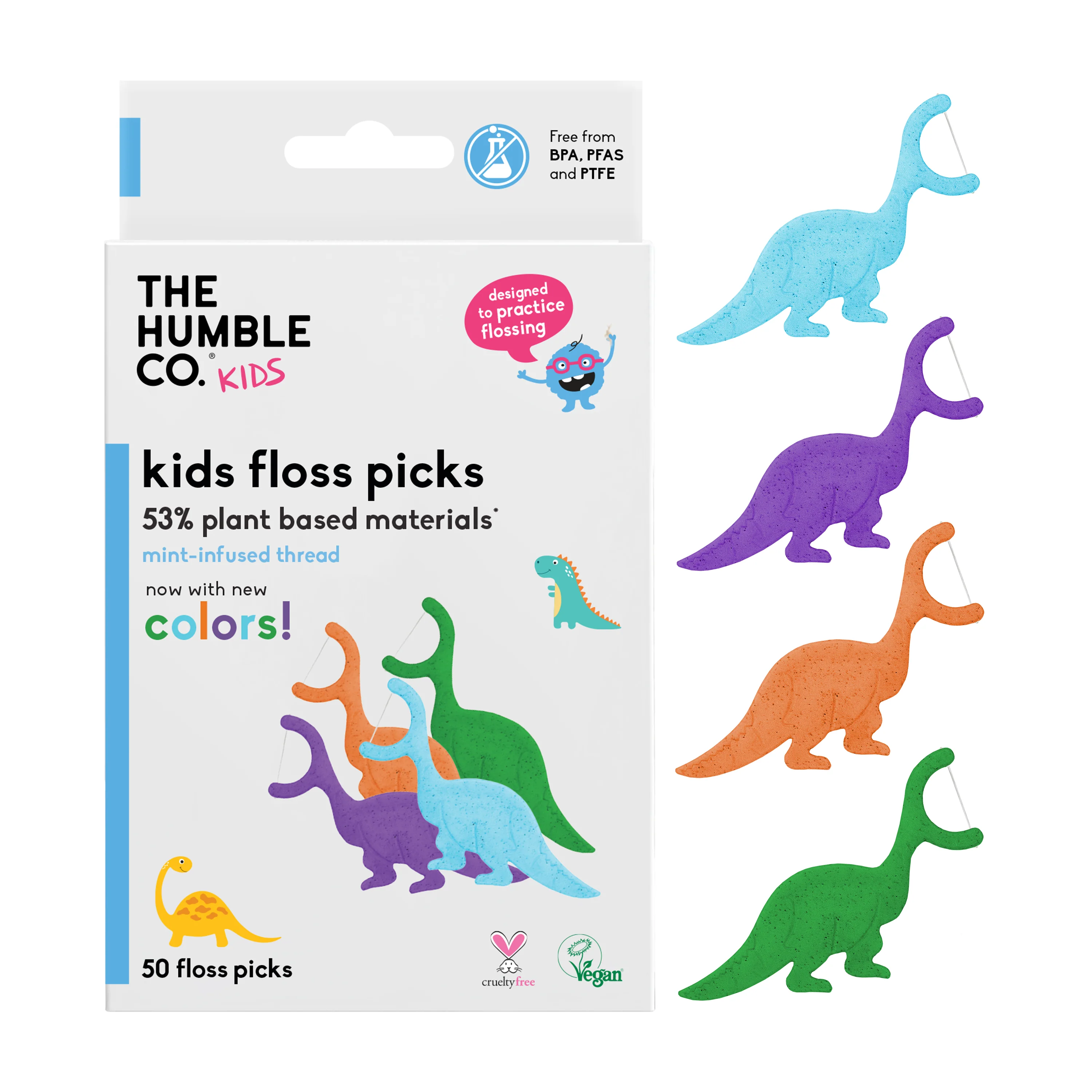 Trendy The Humble Co. Kids Floss Picks Pure