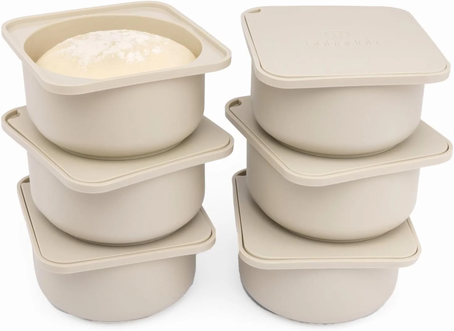 Selected Babadoh Pizza Dough Proofing Silicone Containers with Lids Pizza Making Accessories Set of 6 Dough Color Size make 12 Pizzas Crafted